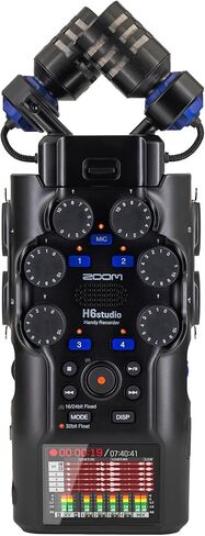 Zoom H6Studio مسجل مفيد مع تعويم 32 بت ، مقابض كسب ، مسجل 8 مسار ، ميكروفون كبير 19.4 ملم ، كبسولات قابلة للتبديل ، F-series preamps ، واجهة صوت USB ، لمصانع الأفلام ، الموسيقيين والمزيد in Saudi Arabia