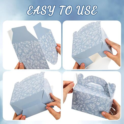 24 Pack Sage green floral Paper Gift Boxes Party Favor Gift Gable Boxes with Chinoiserie Floral Printed Candy Treat Box for Wedding Birthday Tea Bridal Shower Party in Saudi Arabia