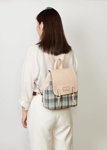 Islander Harris Tweed Jura Backpack for Women, Violet Mini Dogtooth in Saudi Arabia