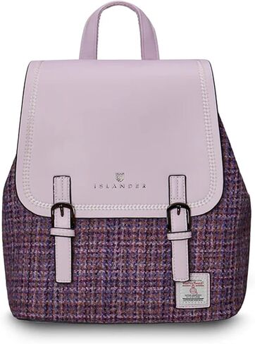 Islander Harris Tweed Jura Backpack for Women, Violet Mini Dogtooth in Saudi Arabia