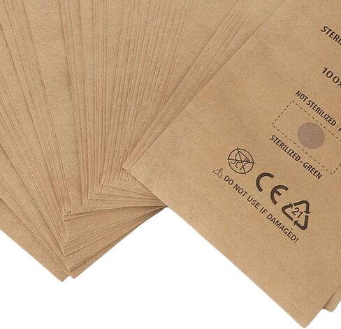 100Pcs Encapsulating Products Self Sealing Pouch Disposable Nail Art Cleaning Paper Tools Cleansing Bag for Clinic Salon, Oral Cavity Beauty, 100x200mm / 3.9x7.9in in Saudi Arabia