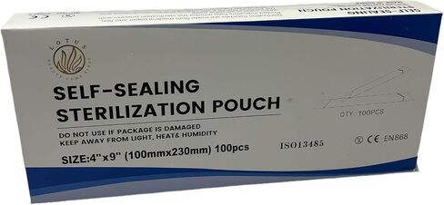 100pcs حقيبة الحرارة الجافة والبخار ، أكياس الأوتوكلاف التي يمكن التخلص منها يمكن التخلص منها معقمات الأدوات للأظافر ، وملحقات حقائب تعقيم الأسنان للسماء والتجويف عن طريق الفم ، 100 × 200 ملم (1) in Saudi Arabia