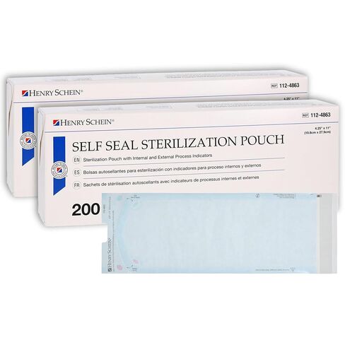 Self-Sealing Sterilization Pouches, Latex-Free, Built in Color Change Guide 4.25 in x 1n in 200/Bx in Saudi Arabia