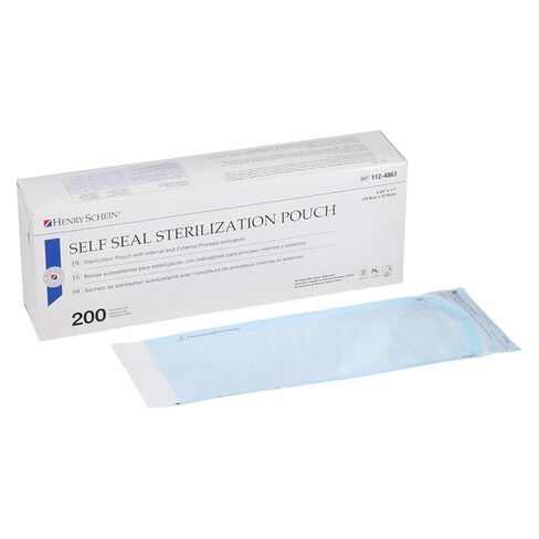 Self-Sealing Sterilization Pouches, Latex-Free, Built in Color Change Guide 4.25 in x 1n in 200/Bx in Saudi Arabia