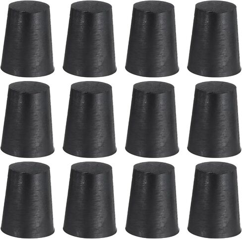 UXCELL 12 PCS قابس مدبب من المطاط السيليكون ، من 10 مم إلى 15 مم سدادات مطاطية صلبة عالية درجة الحرارة عالية درجة الحرارة لمقابس الفتحة ، الرش ، الطلاء ، حماية الطلاء ، الأسود ، 25 ملم in Kuwait