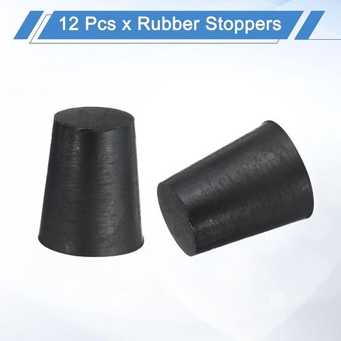 UXCELL 12 PCS قابس مدبب من المطاط السيليكون ، من 10 مم إلى 15 مم سدادات مطاطية صلبة عالية درجة الحرارة عالية درجة الحرارة لمقابس الفتحة ، الرش ، الطلاء ، حماية الطلاء ، الأسود ، 25 ملم in Kuwait