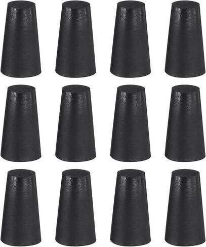 UXCELL 12 PCS قابس مدبب من المطاط السيليكون ، من 10 مم إلى 15 مم سدادات مطاطية صلبة عالية درجة الحرارة عالية درجة الحرارة لمقابس الفتحة ، الرش ، الطلاء ، حماية الطلاء ، الأسود ، 25 ملم in Kuwait