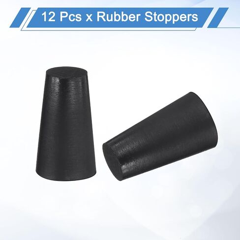 UXCELL 12 PCS قابس مدبب من المطاط السيليكون ، من 10 مم إلى 15 مم سدادات مطاطية صلبة عالية درجة الحرارة عالية درجة الحرارة لمقابس الفتحة ، الرش ، الطلاء ، حماية الطلاء ، الأسود ، 25 ملم in Kuwait