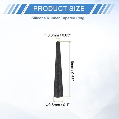 UXCELL 12 PCS قابس مدبب من المطاط السيليكون ، من 10 مم إلى 15 مم سدادات مطاطية صلبة عالية درجة الحرارة عالية درجة الحرارة لمقابس الفتحة ، الرش ، الطلاء ، حماية الطلاء ، الأسود ، 25 ملم in Kuwait