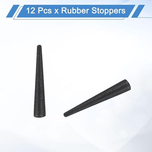UXCELL 12 PCS قابس مدبب من المطاط السيليكون ، من 10 مم إلى 15 مم سدادات مطاطية صلبة عالية درجة الحرارة عالية درجة الحرارة لمقابس الفتحة ، الرش ، الطلاء ، حماية الطلاء ، الأسود ، 25 ملم in Kuwait