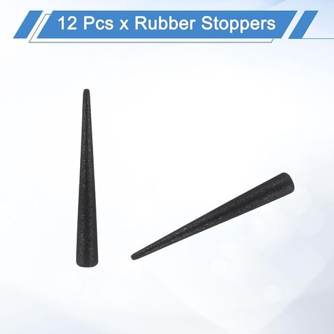 UXCELL 12 PCS قابس مدبب من المطاط السيليكون ، من 10 مم إلى 15 مم سدادات مطاطية صلبة عالية درجة الحرارة عالية درجة الحرارة لمقابس الفتحة ، الرش ، الطلاء ، حماية الطلاء ، الأسود ، 25 ملم in Saudi Arabia