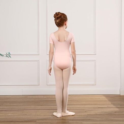 Girls Short-Sleeve Dance Leotards for Ballet & Gymnastics in Kuwait