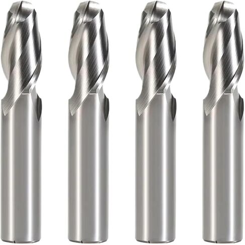 High Speed Steel Straight Shank Ball End Milling Cutter 2-Blade High-Precision Machining CNC End Mill(R14xD20x45x121) in Saudi Arabia