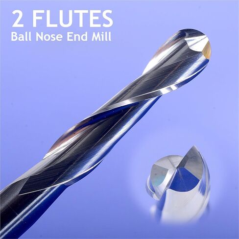 10pcs 3.175X32mm 2 Flutes Ball Nose end Mill milling Cutter CNC Router bit for Wood Carving Flush Trimming Carbide CNC Tools in Saudi Arabia