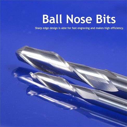 10pcs 3.175X32mm 2 Flutes Ball Nose end Mill milling Cutter CNC Router bit for Wood Carving Flush Trimming Carbide CNC Tools in Saudi Arabia