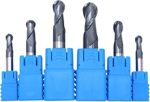 HRC50 2 Flute Ball Nose end Mill 2 Flutes R0.5-R10 Milling Cutter Alloy Coating Tungsten Steel Tool CNC Maching Endmills(10PCS,R2X4DX50L) in Saudi Arabia
