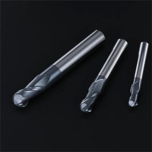 HRC50 2 Flute Ball Nose end Mill 2 Flutes R0.5-R10 Milling Cutter Alloy Coating Tungsten Steel Tool CNC Maching Endmills(10PCS,R2X4DX50L) in Saudi Arabia