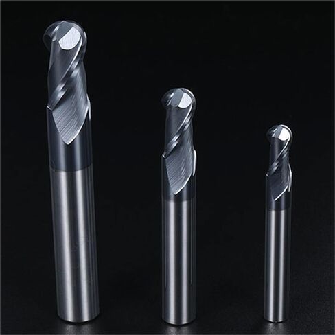 HRC50 2 Flute Ball Nose end Mill 2 Flutes R0.5-R10 Milling Cutter Alloy Coating Tungsten Steel Tool CNC Maching Endmills(10PCS,R2X4DX50L) in Saudi Arabia