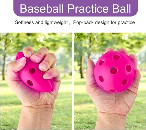 Coopay 24/80 Pack Baseball Practice Balls Plastic Training Balls Lightweight Hollow Softballs for Hitting, Baseball Training Indoor Outdoor Use in Saudi Arabia