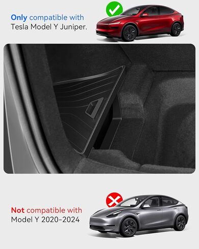 Trunk Organizer for 2024 2025 Tesla Model 3 Highland Accessories Rear Trunk Storage Bins Side Box with Lids for 2025 2024 Model 3 Interior Accessories TPE Material Waterproof Odorless 2 PCS in Kuwait