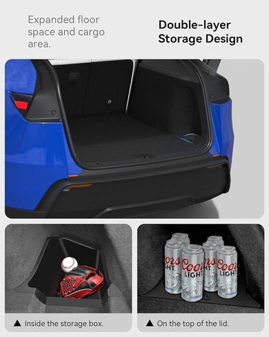 Trunk Organizer for 2024 2025 Tesla Model 3 Highland Accessories Rear Trunk Storage Bins Side Box with Lids for 2025 2024 Model 3 Interior Accessories TPE Material Waterproof Odorless 2 PCS in Kuwait