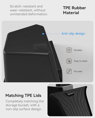 Trunk Organizer for 2024 2025 Tesla Model 3 Highland Accessories Rear Trunk Storage Bins Side Box with Lids for 2025 2024 Model 3 Interior Accessories TPE Material Waterproof Odorless 2 PCS in Kuwait