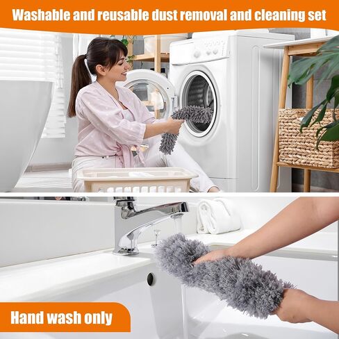 4 PCS الألياف الدقيقة Cobweb Duster مع عمود قابل للتمديد بحجم 100 بوصة ، طقم Duster لتنظيف الريش القابل للغسل وقابل لإعادة الاستخدام مع 3 رؤوس منفض in Saudi Arabia