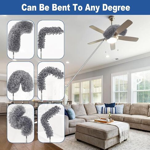 4 PCS الألياف الدقيقة Cobweb Duster مع عمود قابل للتمديد بحجم 100 بوصة ، طقم Duster لتنظيف الريش القابل للغسل وقابل لإعادة الاستخدام مع 3 رؤوس منفض in Kuwait