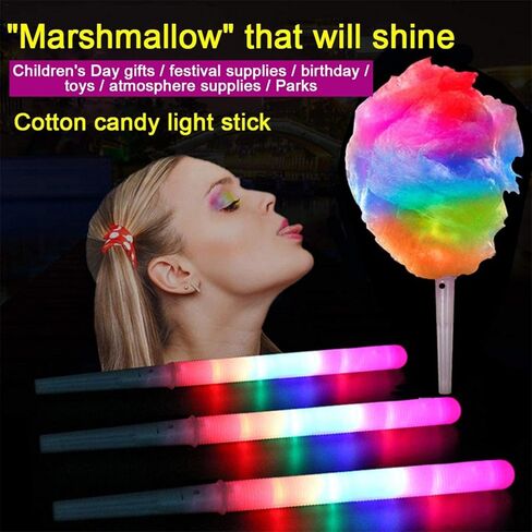 100 PCS LED Cotton Candy Candy ، عصي حلوى القطن المتوهجة ، 8 أنماط ملونة LED Cotton Candy Glow العصي لصانع حلوى القطن ، السلامة القابلة لإعادة الاستخدام المواد الدراسية المادة مارشمية العصي in Kuwait