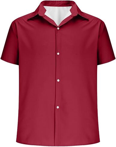 Business Casual Tops for Men Summer Short Sleeve Collared Button Down Dress Shirts Mens Stylish Office Work Blouses in Kuwait