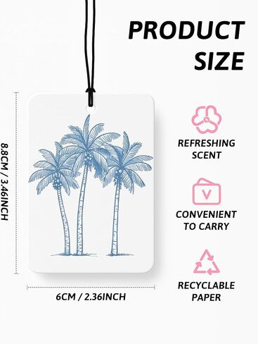 Blue Preppy Beach Car Air Freshener 4 Pcs, Coastal Preppy Beach Seashell Matchbox Bikini Hanging Air Freshener for Cars Closet Drawer Books, Blue Girly Car Accessories Mirror Decor for Women in Kuwait