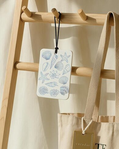 Blue Preppy Beach Car Air Freshener 4 Pcs, Coastal Preppy Beach Seashell Matchbox Bikini Hanging Air Freshener for Cars Closet Drawer Books, Blue Girly Car Accessories Mirror Decor for Women in Kuwait