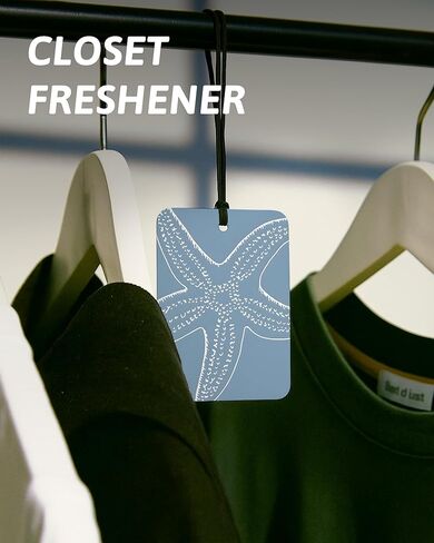 Blue Preppy Beach Car Air Freshener 4 Pcs, Coastal Preppy Beach Seashell Matchbox Bikini Hanging Air Freshener for Cars Closet Drawer Books, Blue Girly Car Accessories Mirror Decor for Women in Kuwait