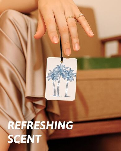 Blue Preppy Beach Car Air Freshener 4 Pcs, Coastal Preppy Beach Seashell Matchbox Bikini Hanging Air Freshener for Cars Closet Drawer Books, Blue Girly Car Accessories Mirror Decor for Women in Kuwait