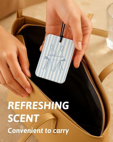 Blue Preppy Beach Car Air Freshener 4 Pcs, Coastal Preppy Beach Seashell Matchbox Bikini Hanging Air Freshener for Cars Closet Drawer Books, Blue Girly Car Accessories Mirror Decor for Women in Kuwait