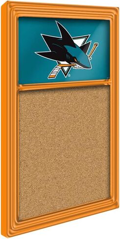 The Fan-Brand NHL San Jose Sharks: Cork Note Board - Sports Team Bar Sign Décor: Home, Dorm, Garage, Office, Fan Cave in Saudi Arabia