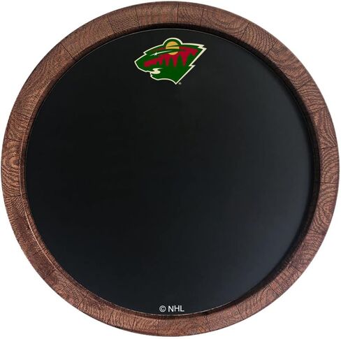 The Fan Brand NHL Minnesota Wild: Chalkboard Faux Barrel Top Sign - Sports Team Bar Sign Décor: Home ، Dorm ، Office ، Office ، Fan Cave in Saudi Arabia