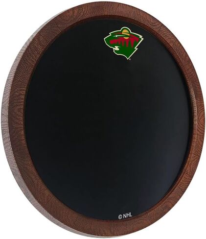 The Fan Brand NHL Minnesota Wild: Chalkboard Faux Barrel Top Sign - Sports Team Bar Sign Décor: Home ، Dorm ، Office ، Office ، Fan Cave in Saudi Arabia