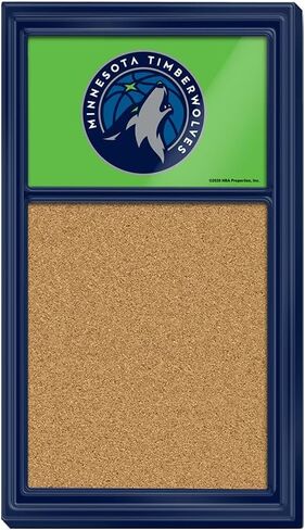 The Fan-Brand NBA Minnesota Timberwolves: Cork Note Board- Sports Decor for Home, Game Room, Fan Cave & Garage - USA Made in Kuwait