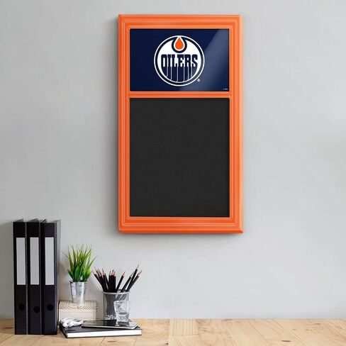 The Fan-Brand Edmonton Oilers Chalk Note Board - Sports Team Bar Sign Décor: Home, Dorm, Garage, Office, Fan Cave in Kuwait
