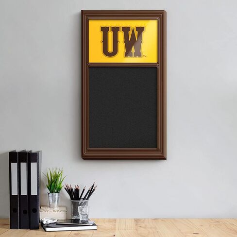 The Fan Brands NCAA Wyoming Cowboys: UW - Chalk Noteboard - Sports Team Bar Sign Décor for Home, Office, Game Room, Fan Cave & Garage - USA Made in Kuwait