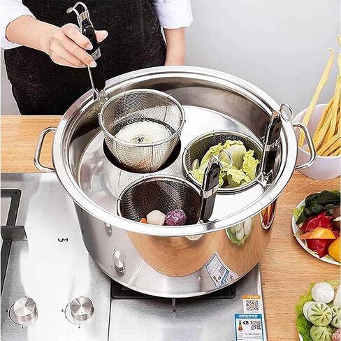 Pasta Cooker Commercial Pasta Pot with Colander Strainer,Stainless Steel Stock Pot for Pasta Noodle,Vegetables,Potatoes,Boiled Eggs Cooking,Multifunctional in Saudi Arabia