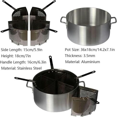 Pasta Pots Pasta Cooker Insert Set, 20 Quart Aluminum Pasta And Vegetable Cooker Dumpling Maker With 4 Stainless Steel Insert Filter Baskets, Commercial Grade in Saudi Arabia