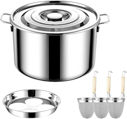 يمكن استخدام طباخ أواني المعكرونة ، مصفاة ، وعاء طهي المعكرونة الخضار من الفولاذ المقاوم للصدأ ، وعاء الحساء التجاري مع الغطاء ، وموقد الغاز ومطباق الطهي التعريفي in Kuwait