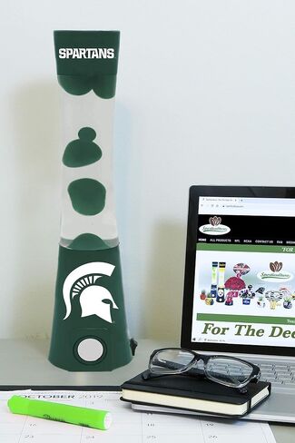 NCAA Michigan State Spartans 16.5" Magma Lamp with Built-in Bluetooth Speaker & Standard Outlet Connection - 30'-50' Range Merchandise Decor - Ideal Fan Gifts & Home or Office Decoration in Saudi Arabia
