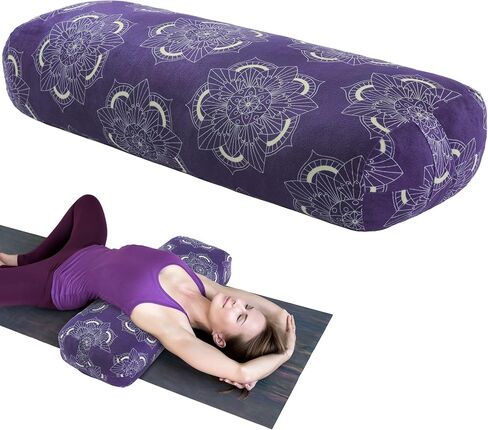 MABOZOO Yoga Bolster Pillow, Rectangular Yoga Bolster for Restorative & Meditation, Professional Meditation Cushion with Carry Handle in Saudi Arabia
