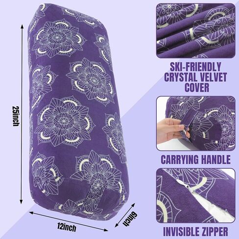 MABOZOO Yoga Bolster Pillow, Rectangular Yoga Bolster for Restorative & Meditation, Professional Meditation Cushion with Carry Handle in Saudi Arabia