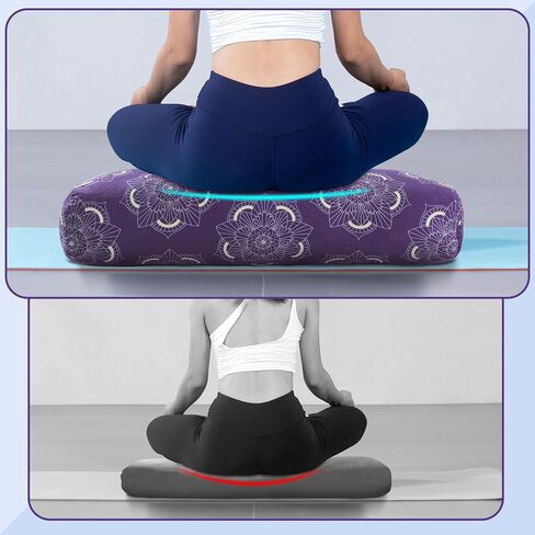 MABOZOO Yoga Bolster Pillow, Rectangular Yoga Bolster for Restorative & Meditation, Professional Meditation Cushion with Carry Handle in Saudi Arabia