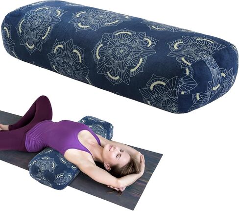 MABOZOO Yoga Bolster Pillow, Rectangular Yoga Bolster for Restorative & Meditation, Professional Meditation Cushion with Carry Handle in Saudi Arabia