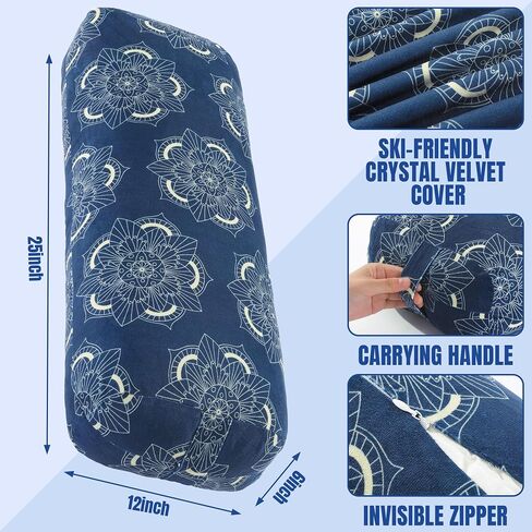 MABOZOO Yoga Bolster Pillow, Rectangular Yoga Bolster for Restorative & Meditation, Professional Meditation Cushion with Carry Handle in Saudi Arabia